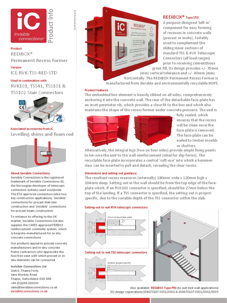 REDiBOX STD Permanent Recess Former 0218 | PDF