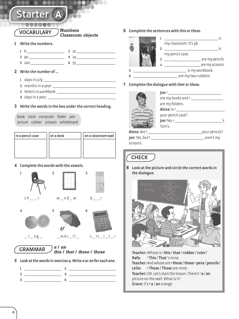 Writing Numbers and Vocabulary Exercises | PDF