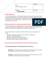 ORGANIZATIONAL BEHAVIOR & PROCESSES (Activity 2) - Patrixia Amor Macaltao