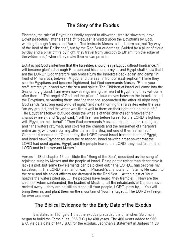The Exodus: Journey and Biblical Evidence | PDF
