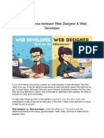 Main Difference Between Web Designer & Web Developer
