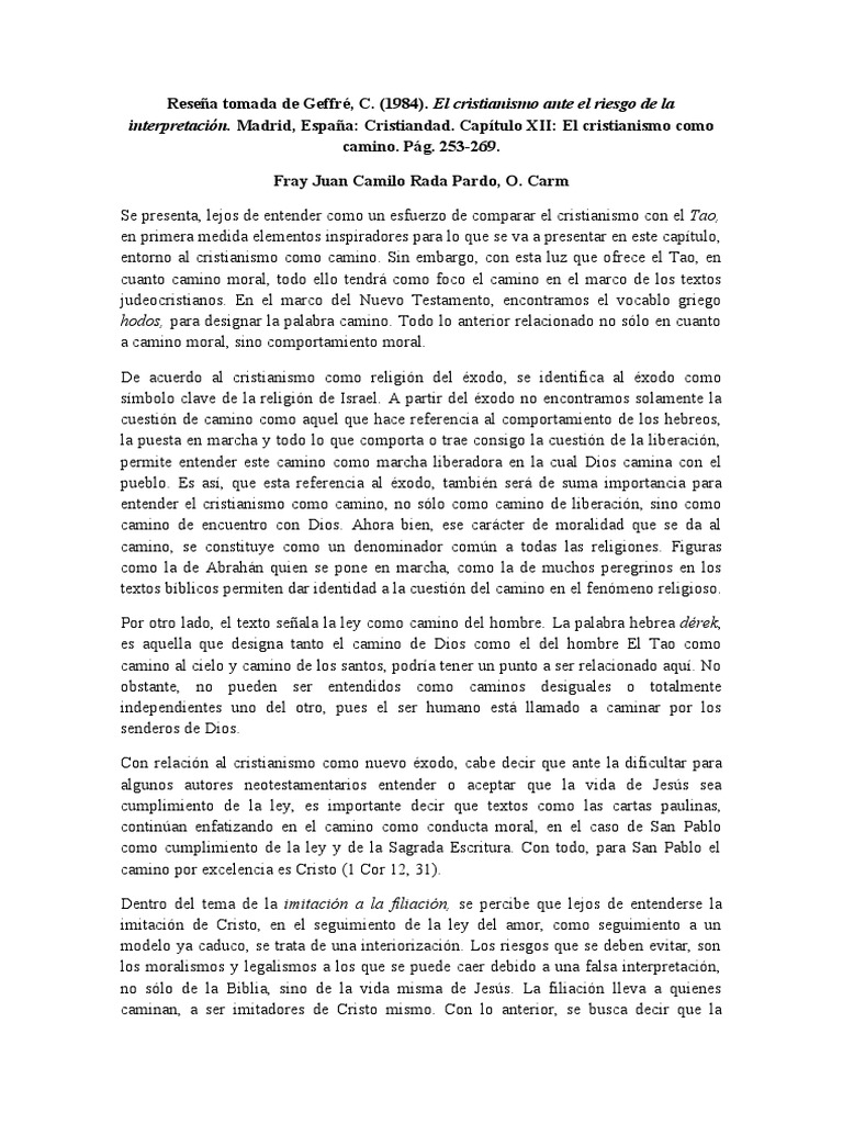 El cristianismo como camino de fe | PDF