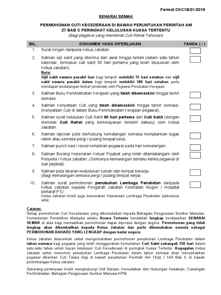 Cth Surat Kelulusan Cuti Sakit 90 Hati Peringkat Sekolah