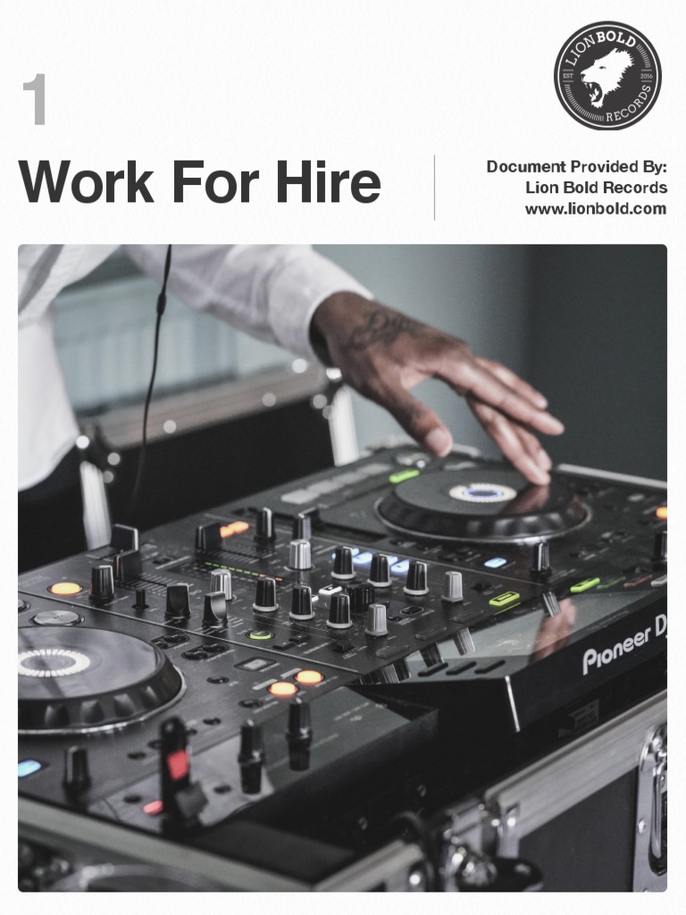 Music Contract Work For Hire Agreement PDF
