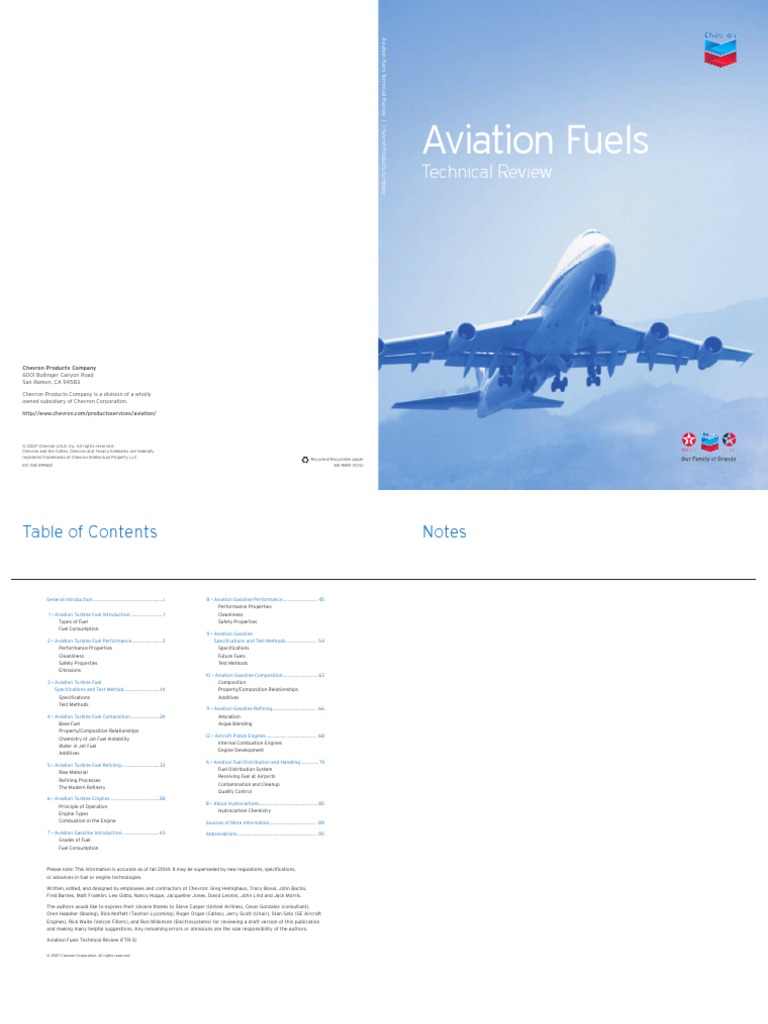 TR Aviation Fuels Chevron PDF | PDF | Jet Fuel | Internal Combustion Engine