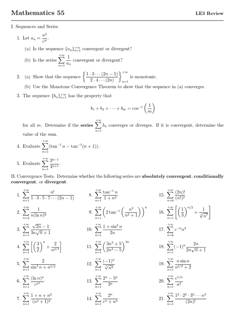 Convergence in Sequences and Series | PDF