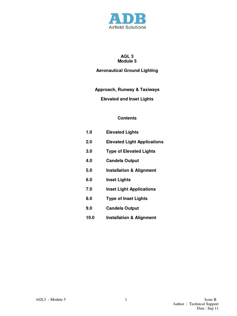 AGL3 Module 5: Ground Lighting Systems | PDF