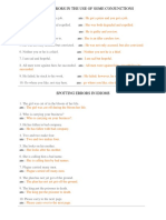 Common Errors in The Use of Some Conjunctions