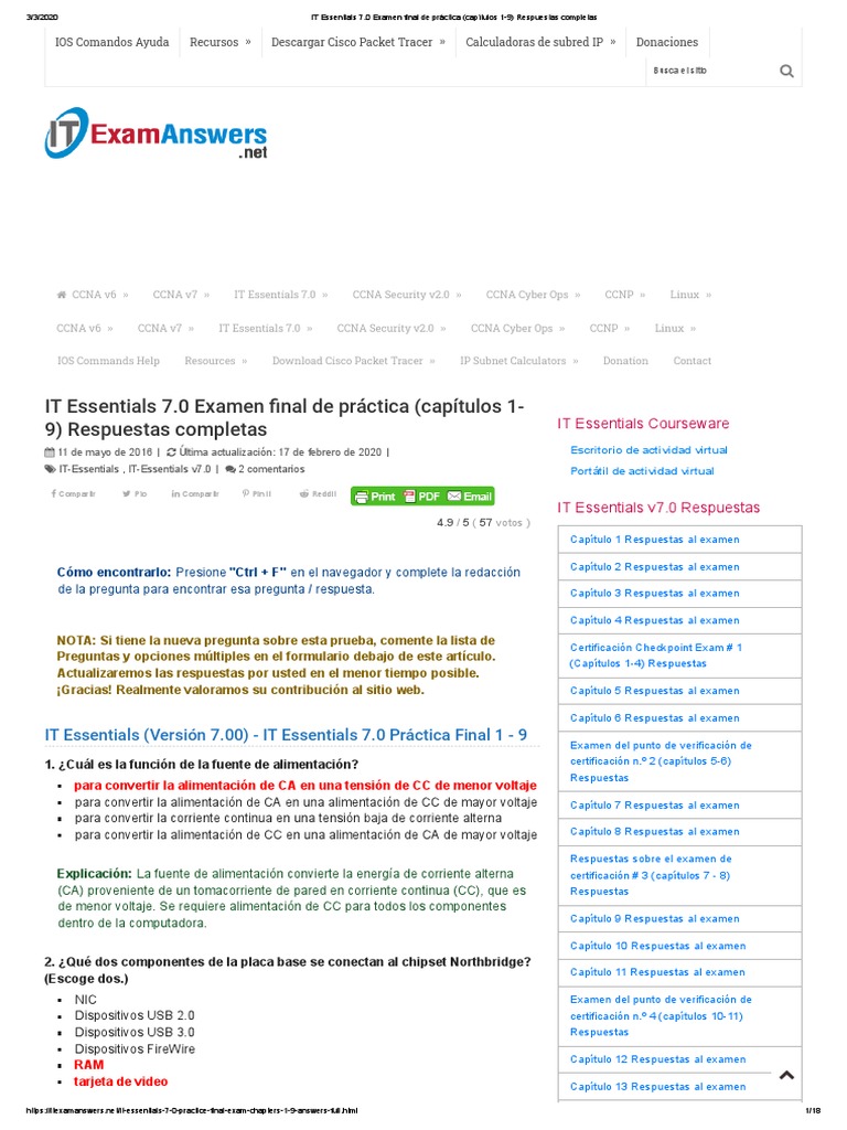 It Essentials 7 0 Examen Final De Practica Capitulos 1 9 Respuestas Completas