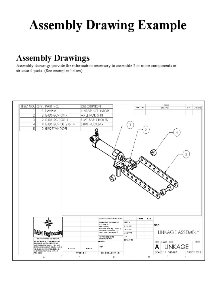 Assembly Drawin Handout PDF | PDF