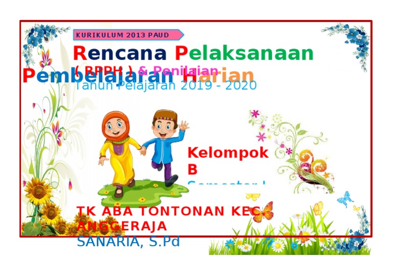 Contoh SAMPUL RPPH TK 2019 | PDF
