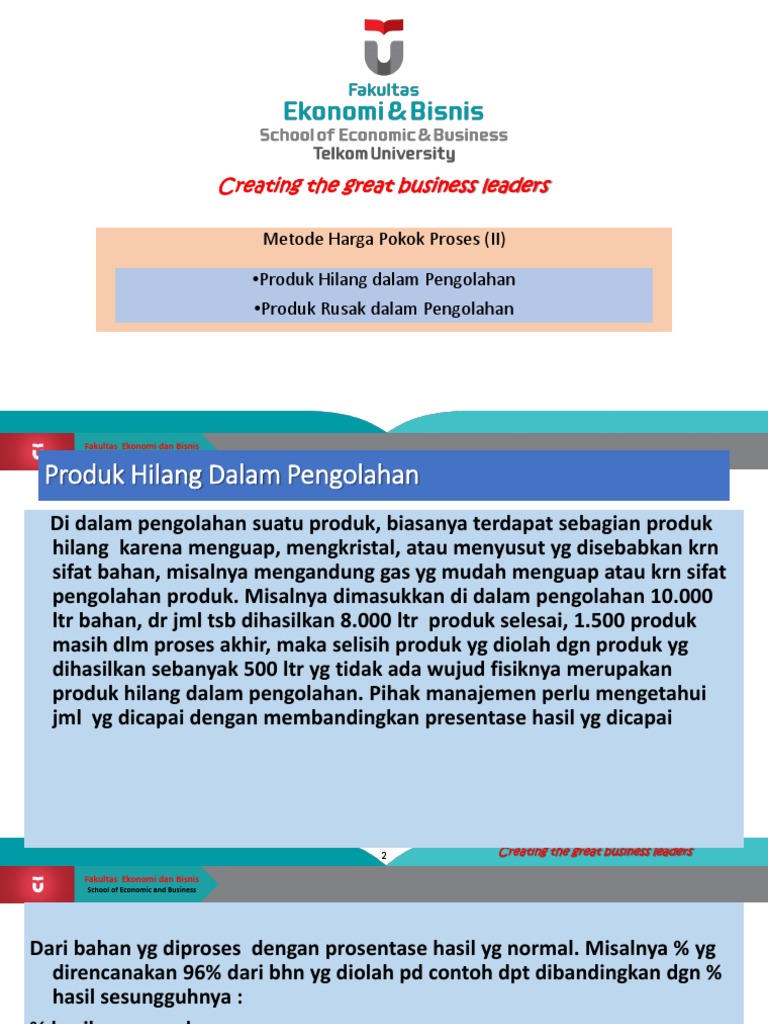 Ca 7 Process Costing Produk Rusak Dan Cacat