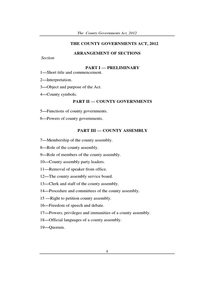 The County Government Act 2012 PDF PDF