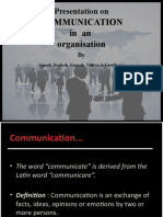 Communication in An Organisation: Presentation On