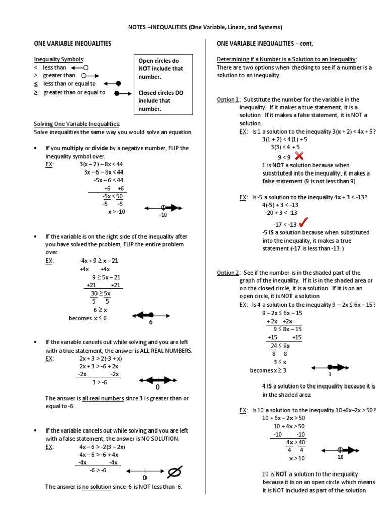 Inequalities: Solving and Graphing Guide | PDF