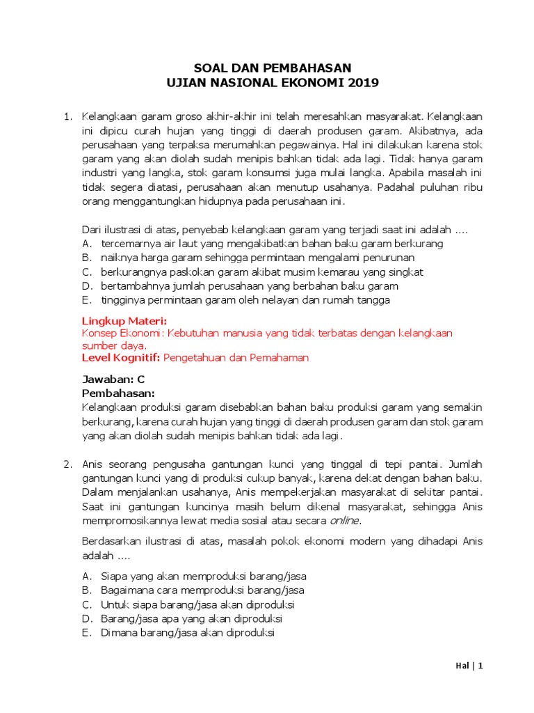 8 Pembahasan Un Eko 8 April 2019