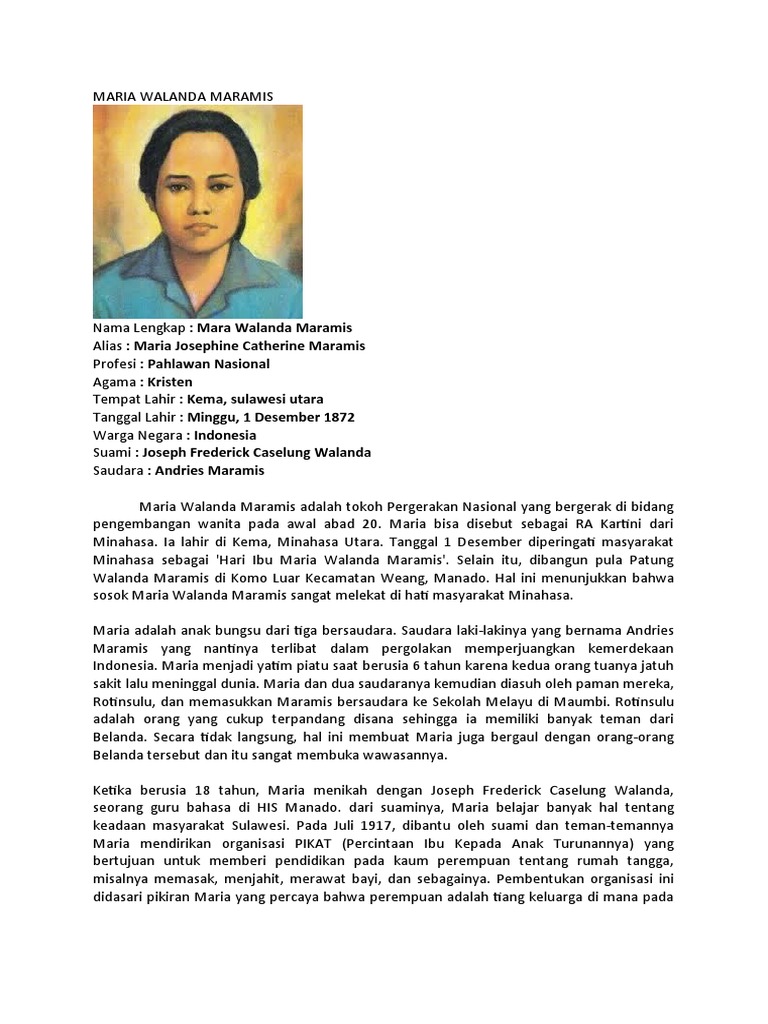 Biografi Maria Walanda Maramis | PDF