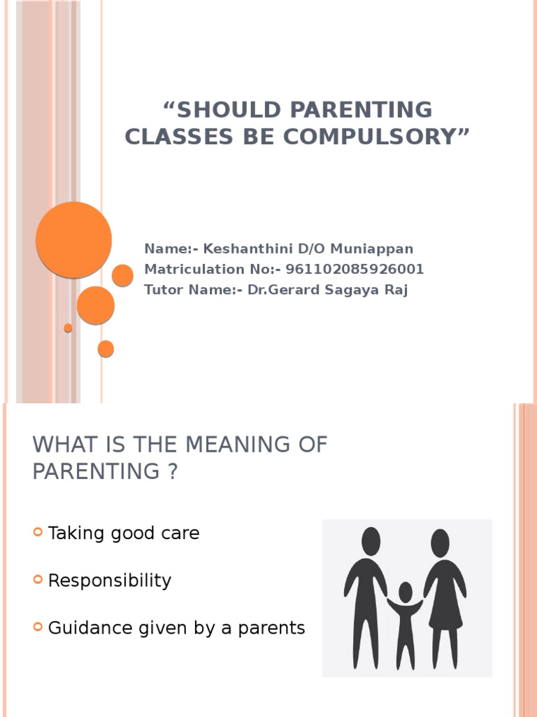 Should Parenting Classes Be Compulsory | PDF
