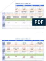 Horario Horizontal Semanal Lunes