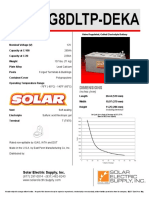 Deka Solar 8G8DLTP Gel Battery Datasheet