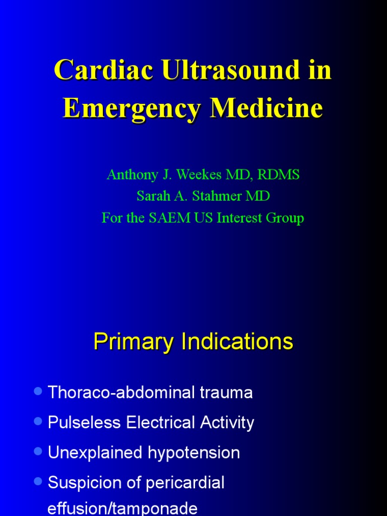 Cardiac Ultrasound in Emergency Medicine | PDF | Heart | Circulatory System