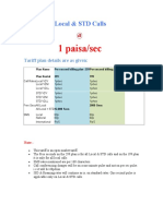 Per Second Billing Plans for Local & STD Calls Starting at 1 Paisa