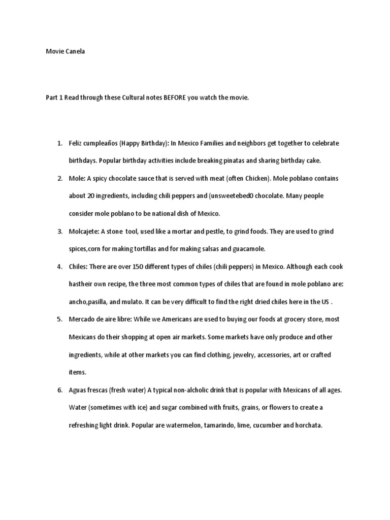 Canela Movie: Key Questions & Summary | PDF