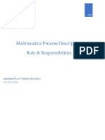 Maintenance Process Description Role & Responsibilities