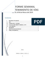 Informe Semanal Mantenimiento de Vías