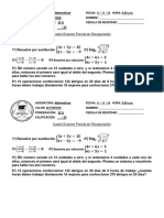 4º Examen Parcial de Matematica 2019 - Recuperación