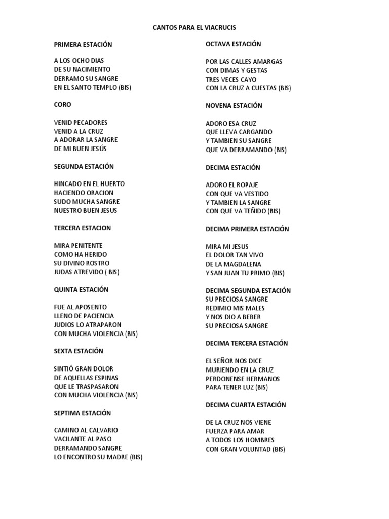 Cantos para El Viacrucis PDF