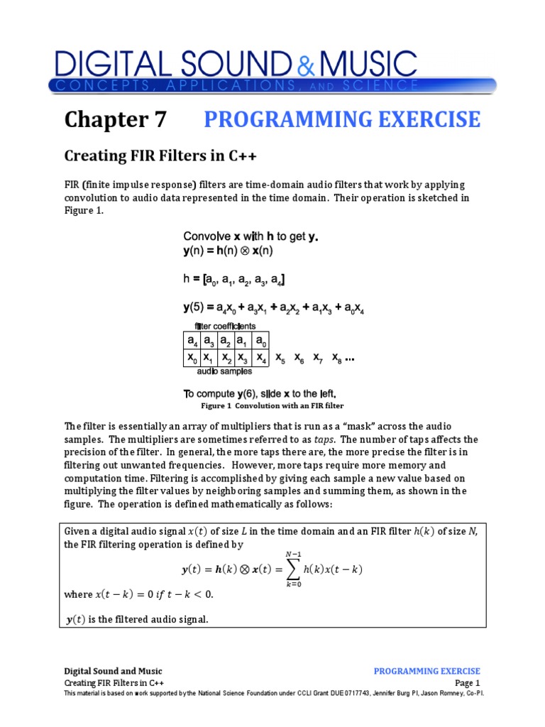 Creating FIR Filters in C++ | PDF | Low Pass Filter | Filter (Signal ...