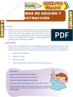 Problemas de Suma y Resta para Resolver Quinto Grado de Primaria