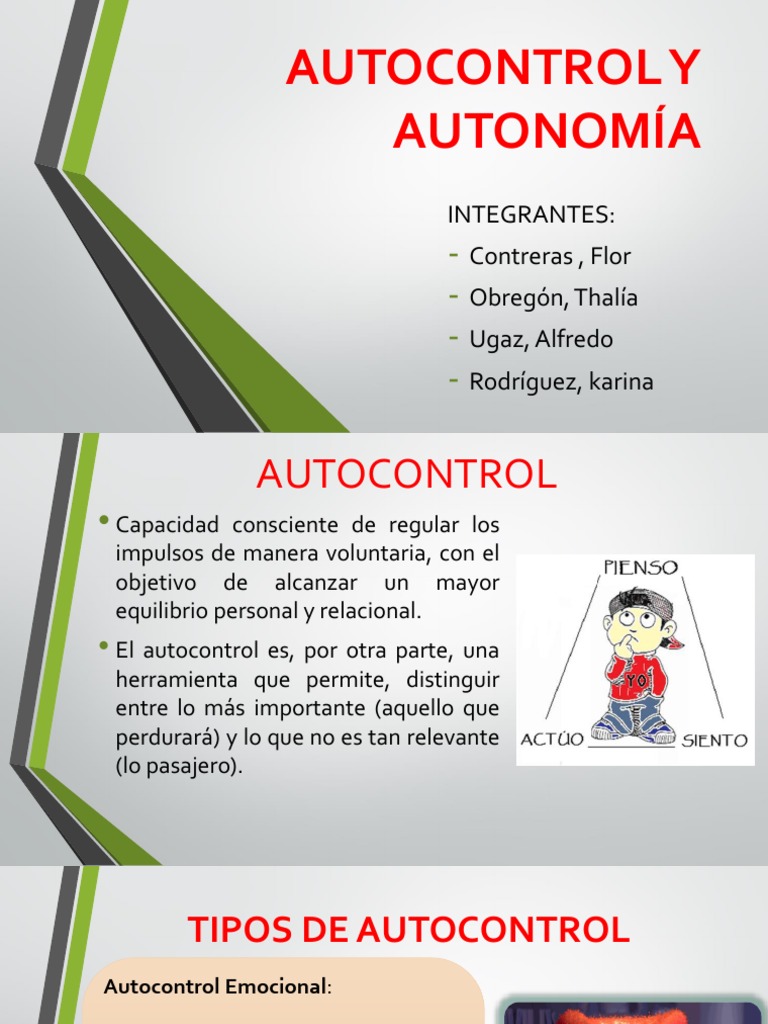 Autocontrol y Tipos de Autonomía | PDF | Crecimiento personal y profesional