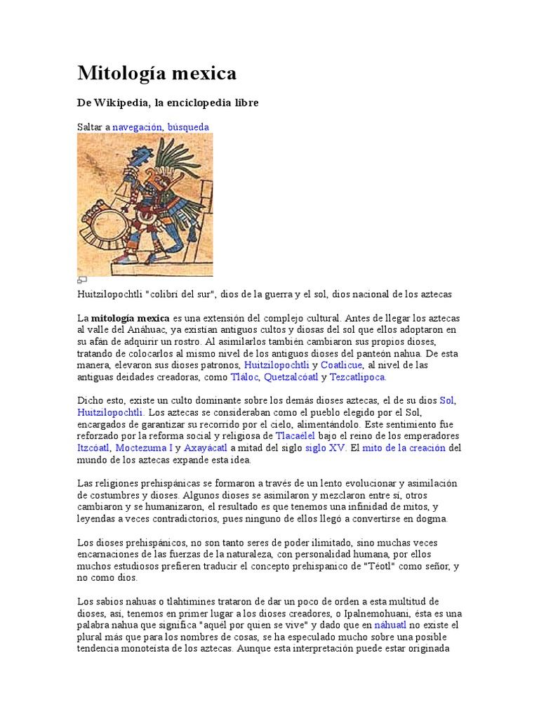 Dioses y mitos de la mitología mexica | PDF