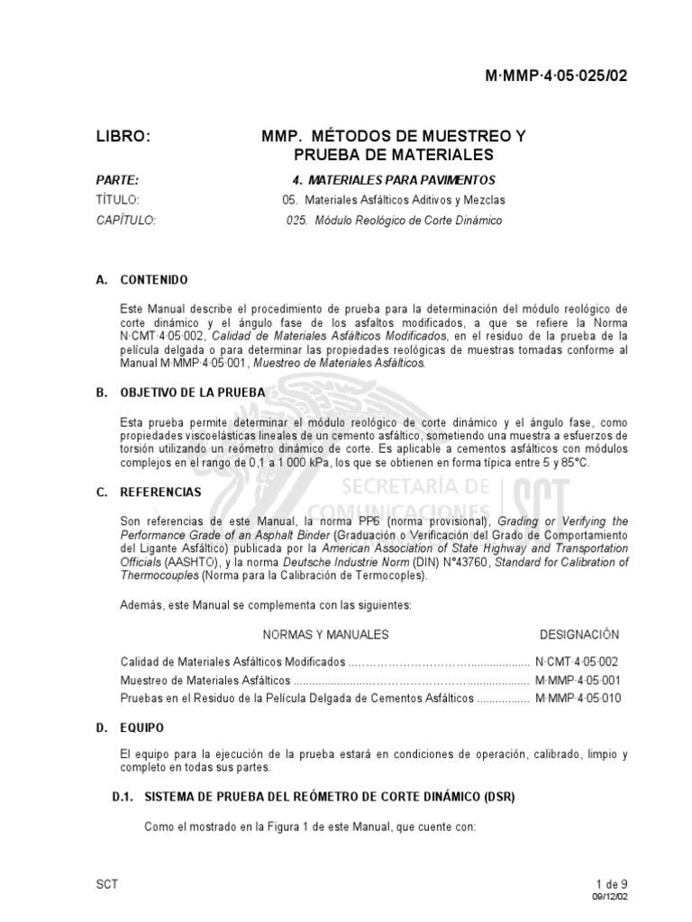 Módulo Reológico de Asfaltos Modificados | PDF | Ciencia y matemáticas ...