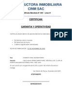 CERTIFICADO DE OPERATIVIDAD Alarma Contra Incendio