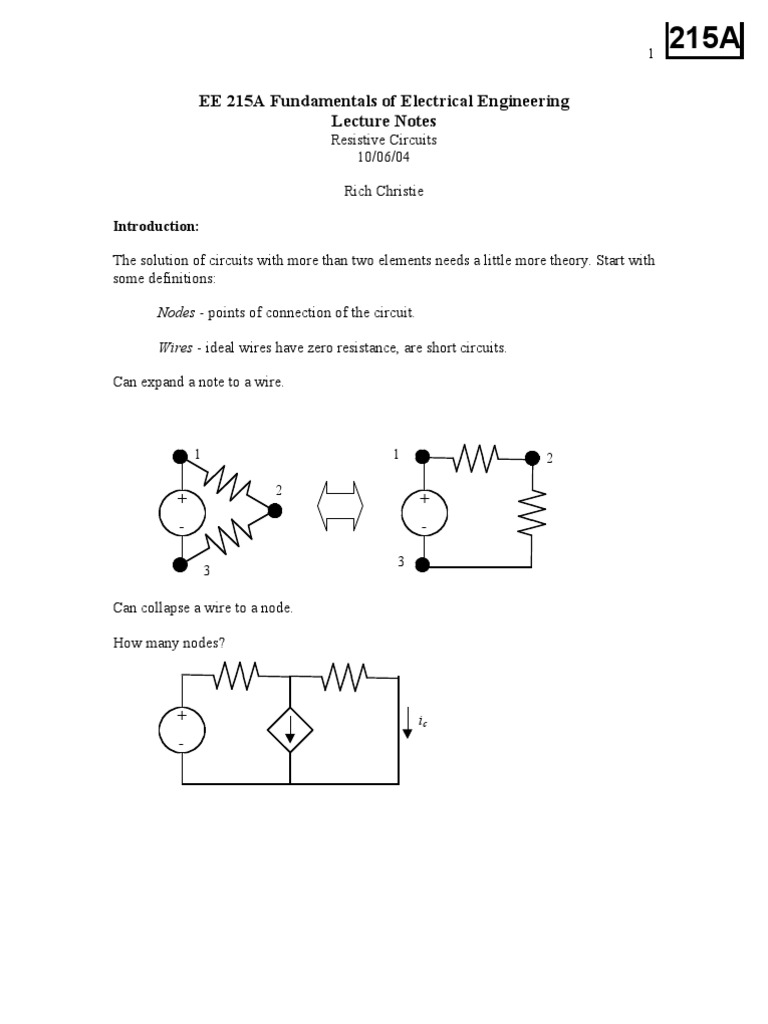 Electrical Engineering Circuit Analysis | PDF | Series And Parallel ...