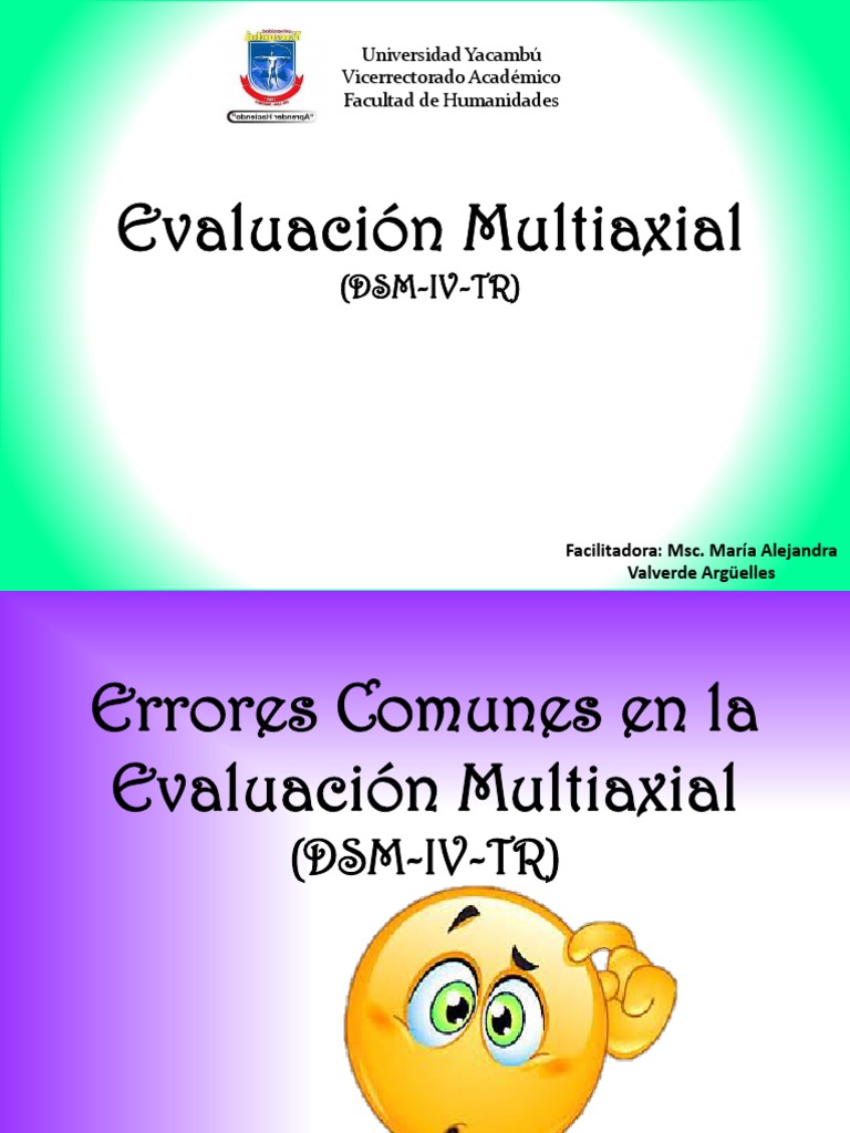 Errores en Evaluación Multiaxial DSM-IV-TR | PDF