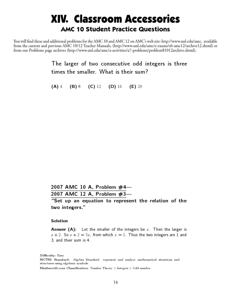 AMC 10 Algebra Practice Questions | PDF | Sphere | Equations