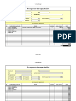 Presupuesto de Capacitacion en Excel