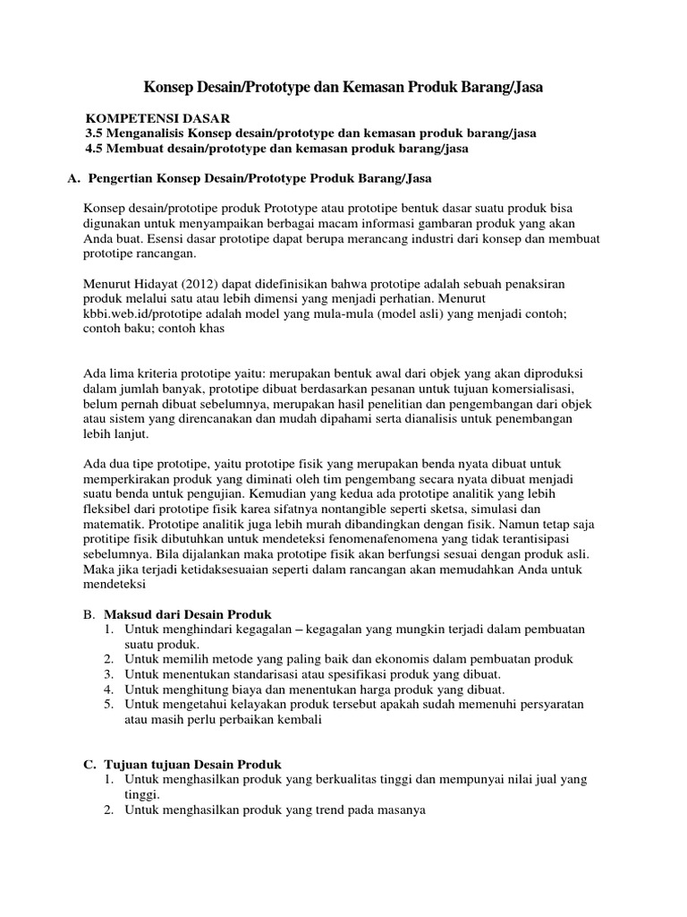 Konsep Desain Prototype Dan Kemasan Produk Barang Jasa