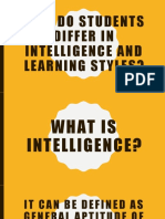 Intelligence and Learning Styles