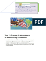 Clase número 18 -Tema Los procesos de independencia Norteamericana y Latinoamericana