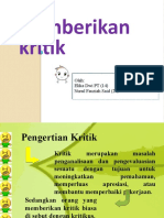 Memberikan Kritik