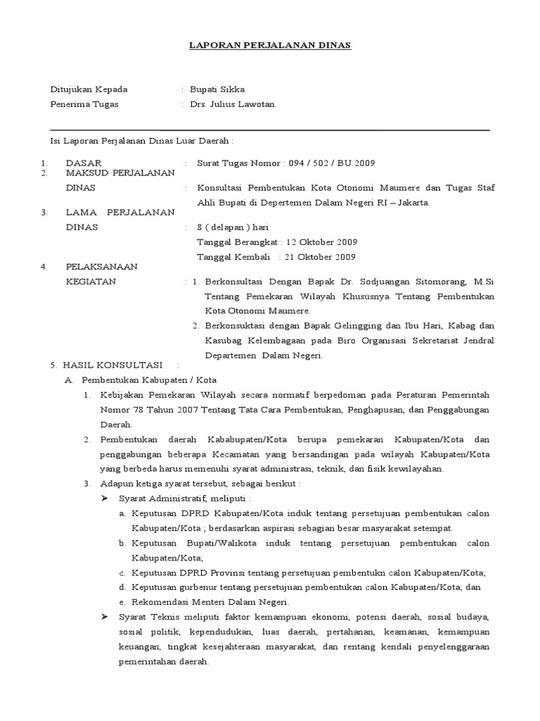 Laporan Perjalanan Dinas