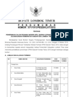 Penerimaan CPNSD 2010 Lombok Timur