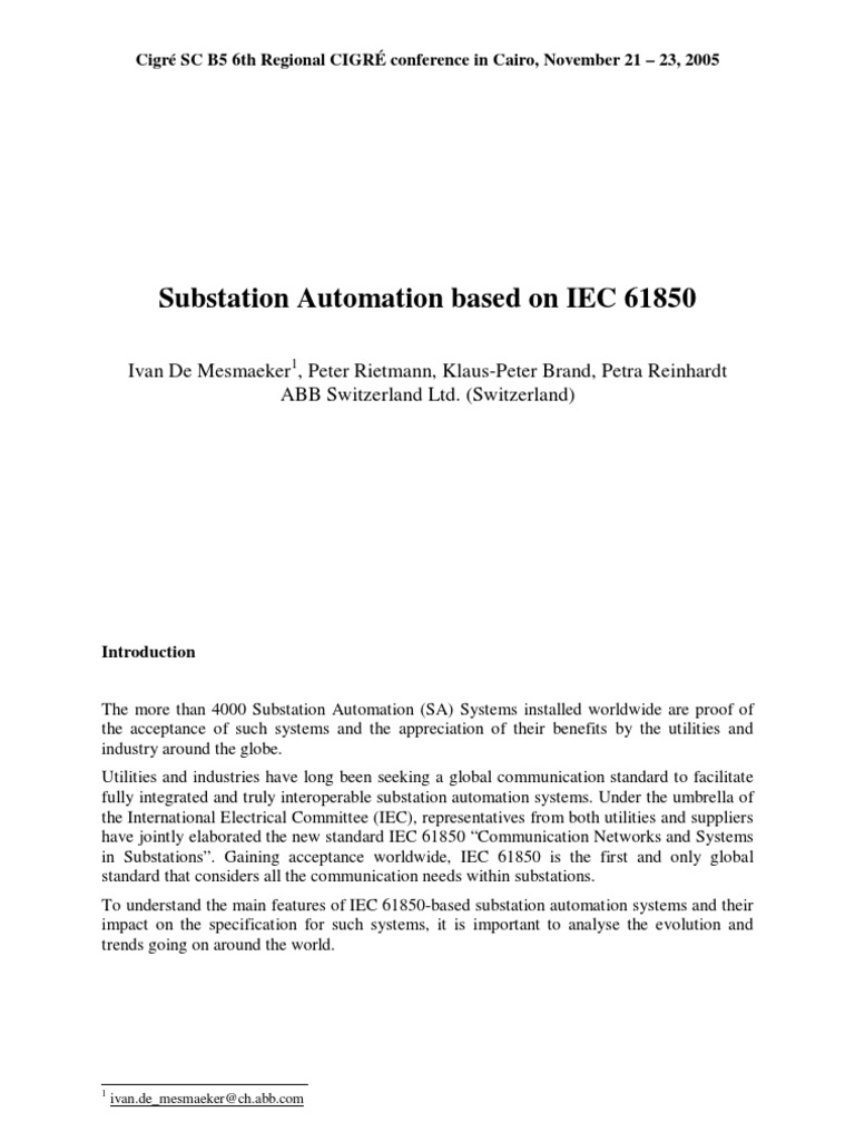 Sas Based On Iec 61850 | PDF