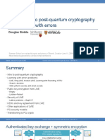 Introduction To Post-Quantum Cryptography and Learning With Errors