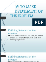 How To Make The Statement of The Problem